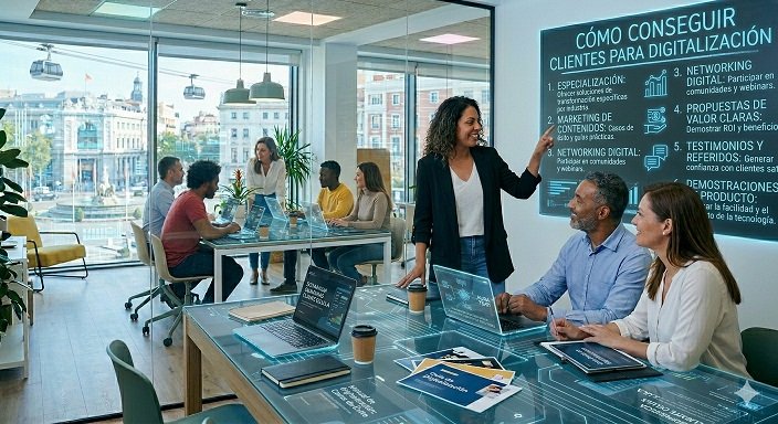 Cómo conseguir clientes para digitalización: Guía práctica Cómo conseguir clientes para digitalización