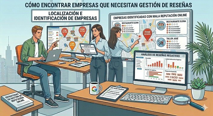 Cómo encontrar empresas que necesitan gestión de reseñas